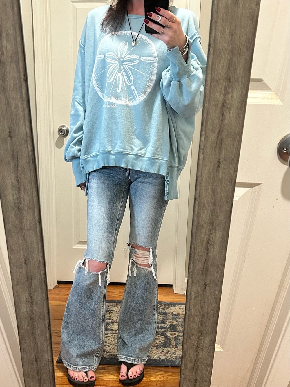Like New RARE We The Free Graphic Camden Pullover in Sand Dollar Print - Picture 15 of 15